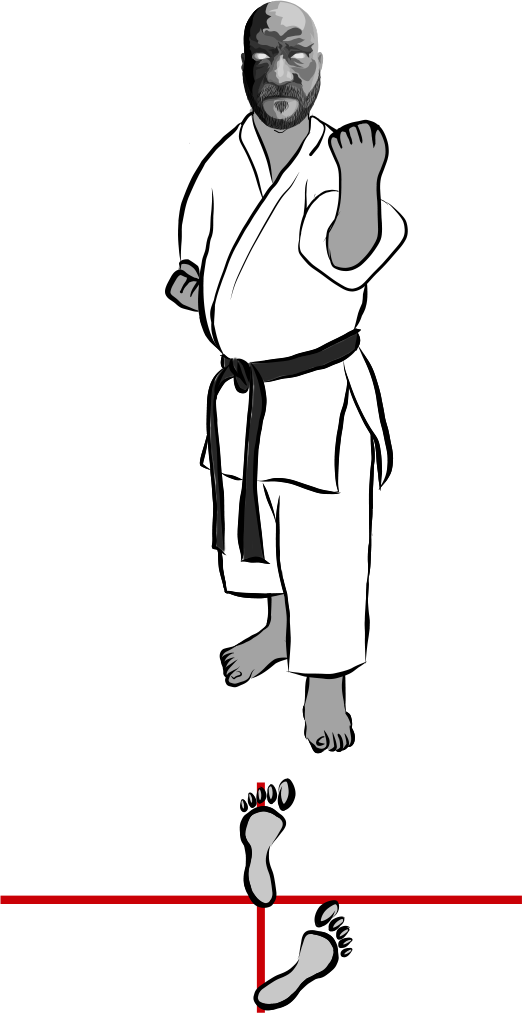 Renoji dachi (L-shape stance)